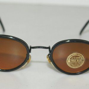 (NWT) Vintage 90's Junior Round Metal Double Rim Sunglasses (S.Black)